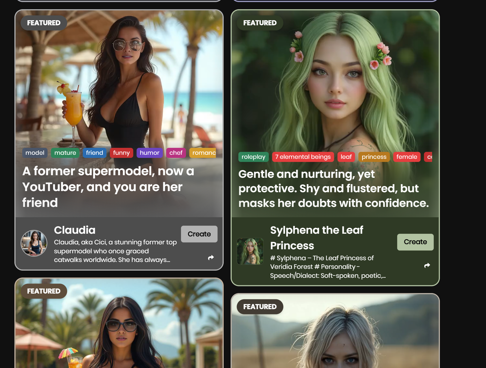 Kindroid AI animierte Charaktere